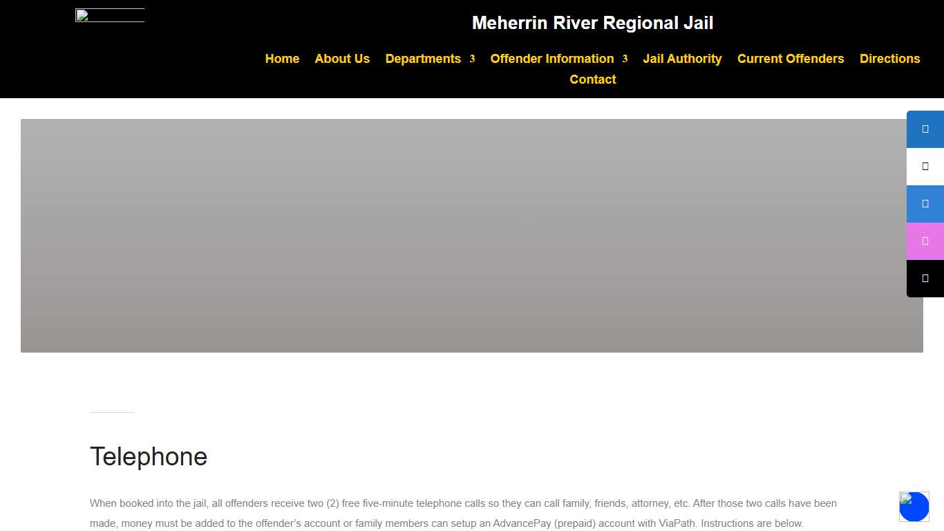 Telephone Meherrin River Regional Jail